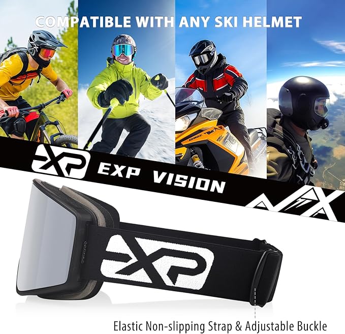 EXP VISION Ski/Snowboard Goggles Parent-child Snow Goggles Over Glasses for Men, Women Youth Kids