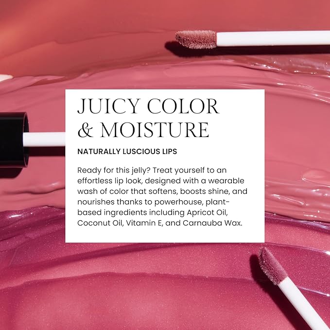 OFIR Hue Hydrator Sheer Lip Jelly, Luminous Gloss, Plant-based, Hydrating, Subtle Color, 0.135 fl oz (Desert Rose - Brick Brown)