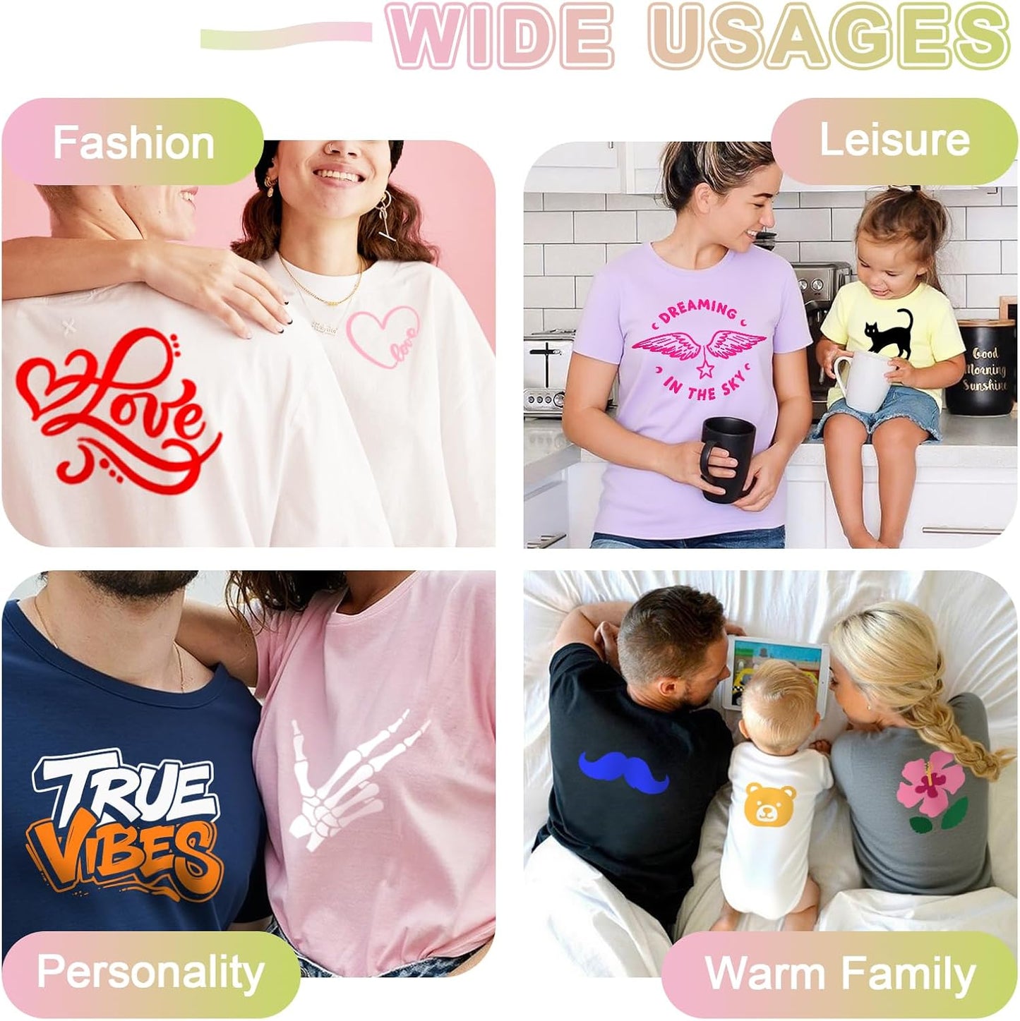Purple PU Heat Transfer Vinyl, 12 Pcs 12"x10" HTV Sheets – Soft & Stretchable Iron-On Vinyl, Easy to Cut & Weed, Compatible with Cricut & Silhouette – Great for DIY Family Shirts & Crafts