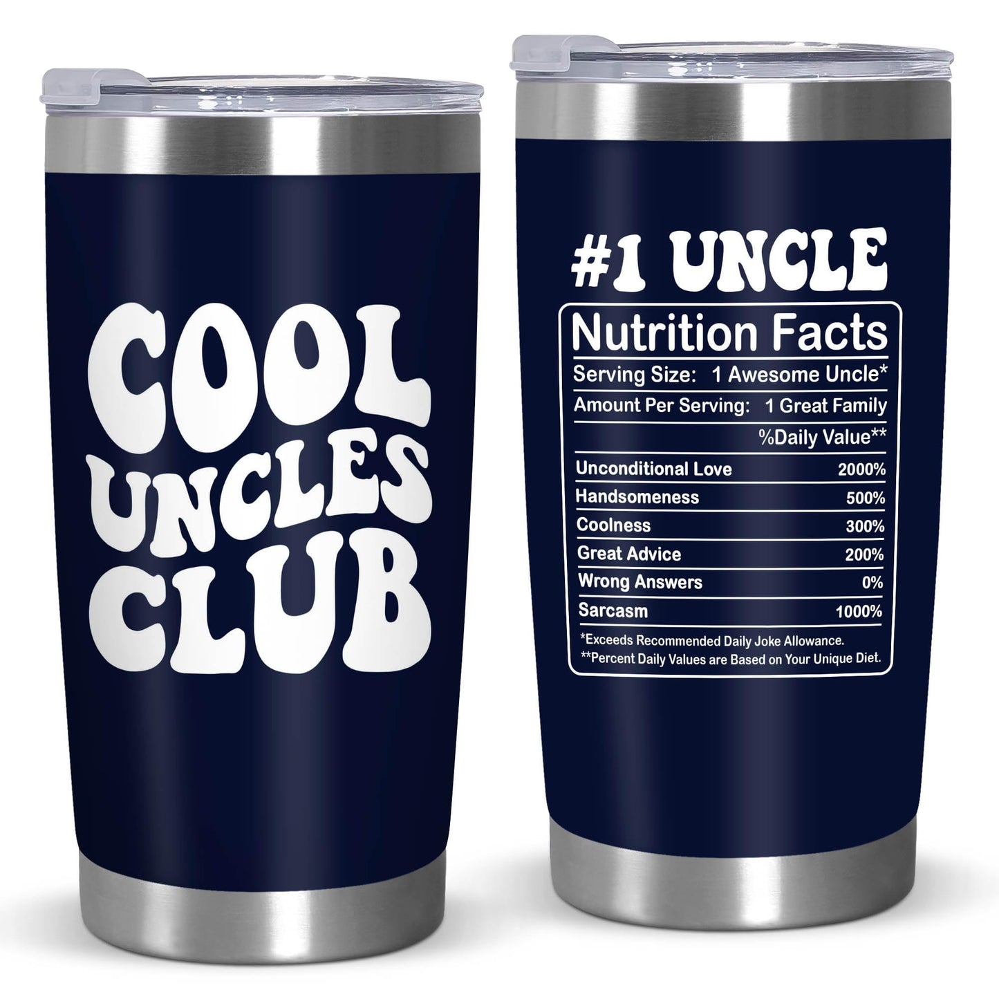 ARVEXO Best Uncle Gifts for Men - 20 oz Stainless Steel Cup Insulated Travel Tumbler with Lid - Uncle Birthday Gifts for Brother, Present for Men