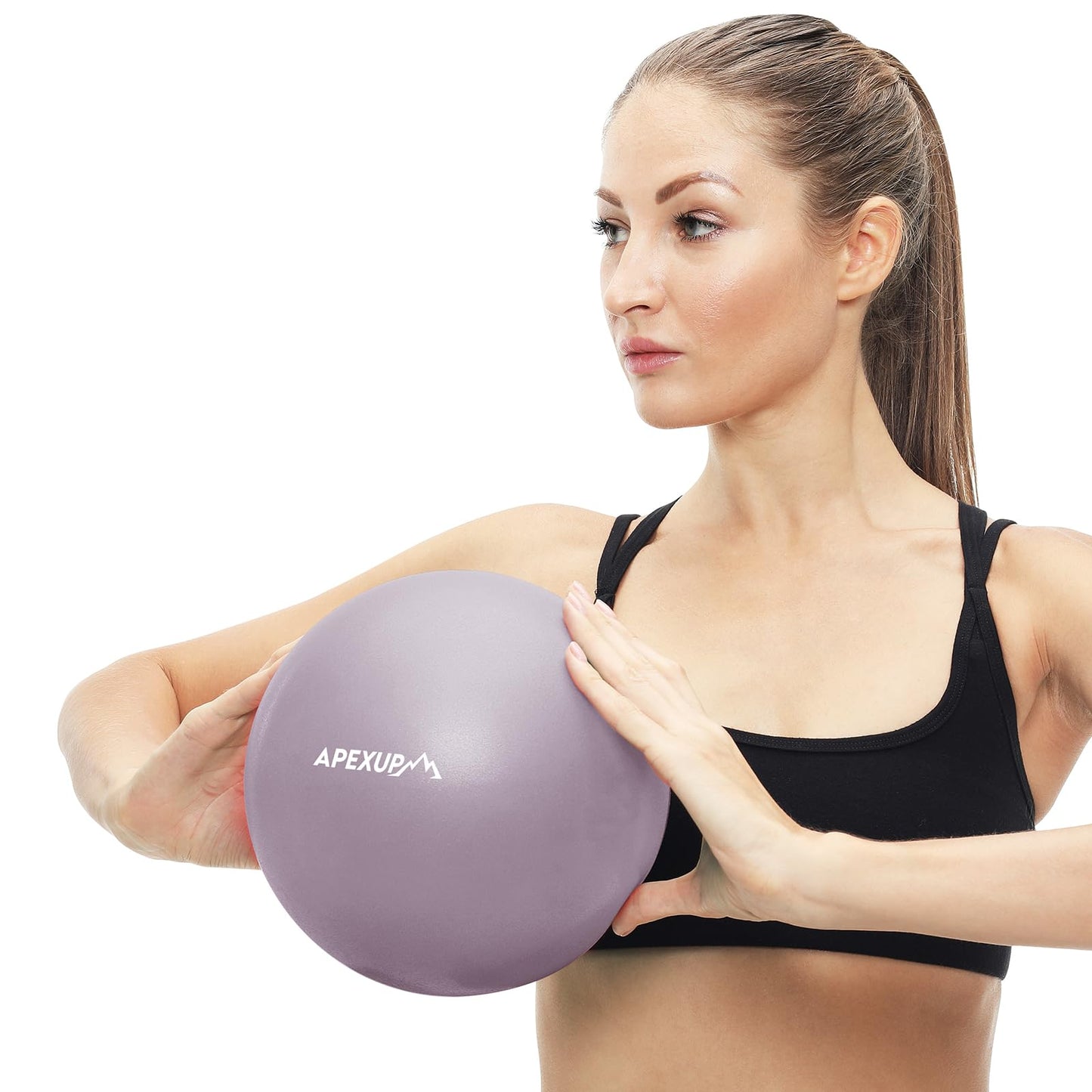 APEXUP Yoga Ball Exercise Ball, Heavy Duty Pilates Ball for Fitness, Balance, Core Workout, Physical Therapy (XXS (9") 23cm, Mauve)