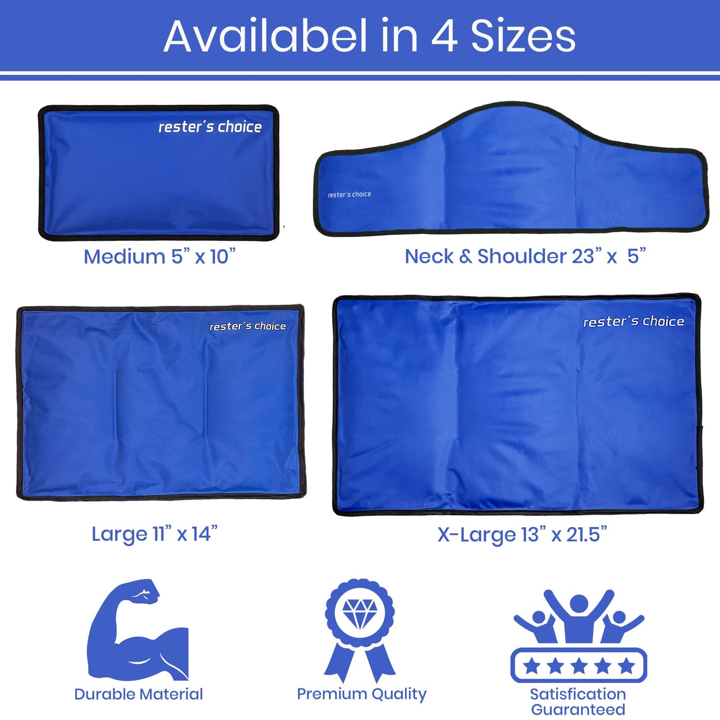 Ice Pack for Injuries Reusable, Soft Gel Flexible - (Large: 11"x14.5") for Hip, Shoulder, Knee, Back - Comfy Cold Pack Compress for Swelling, Bruises, Surgery (Black, 1 Pack)