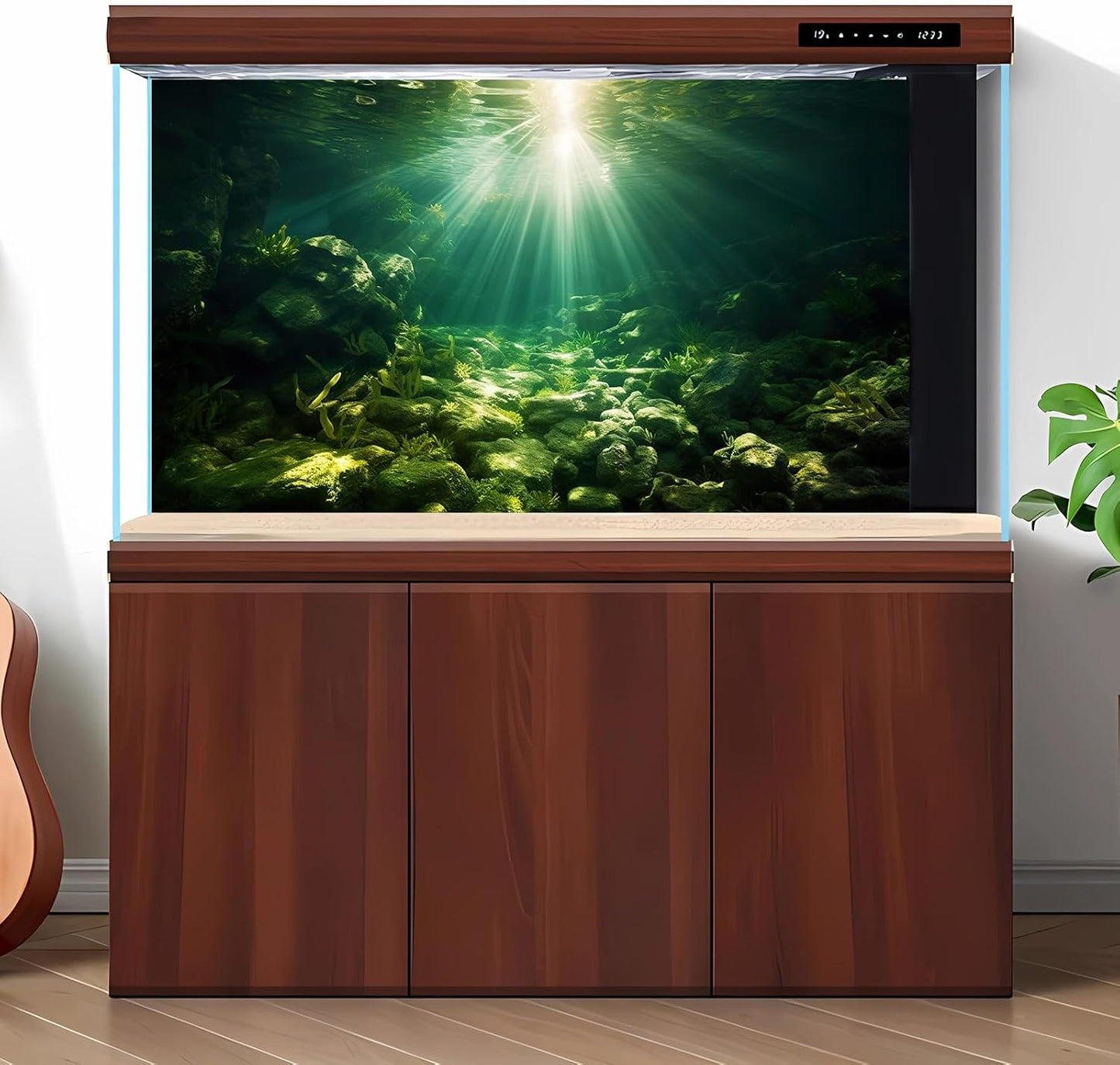 Underwater Sunray Aquarium Background Deep Ocean Rock Cave Fish Tank Background Under The Sea Coral Reef Aquarium Backgrounds Ocean Floor Tropical Fish Terrarium Backgrounds 36x20in