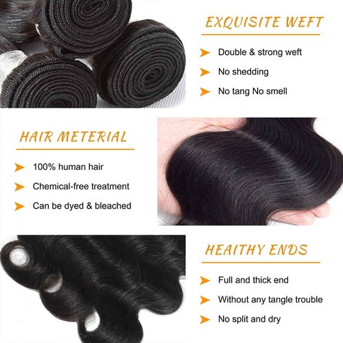 14A Brazilian Body Wave Bundles Human Hair 18 20 22 Inch 100% Real Raw Virgin Human Hair Bundles Body Wave 3 Bundles Human Hair Extension Natural Color（18 20 22）