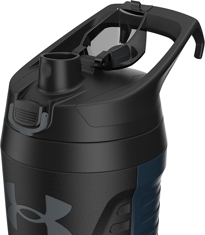 Under Armour 32 oz Insulated Water Bottles - Sports Water Jug with Fence Hook, Leak Resistant for Baseball, Football & More, 32 oz Insulated, Academy/Black