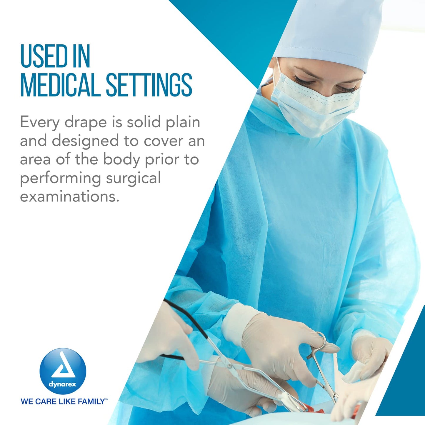 Dynarex Disposable Towel Drapes, Sterile, 18" x 26," for Medical & Surgical Use, Poly-Interlined Lining, Protect from Contaminants, 1 Box of 50 Drapes