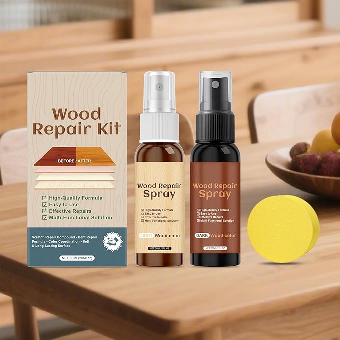 Wood Furniture Polish, Easy Application, 1 Set, Desk Polish Spray, Wood Shine Restorer, Scratch And Stain Repair, For Cabinets, Carpenters, Floors