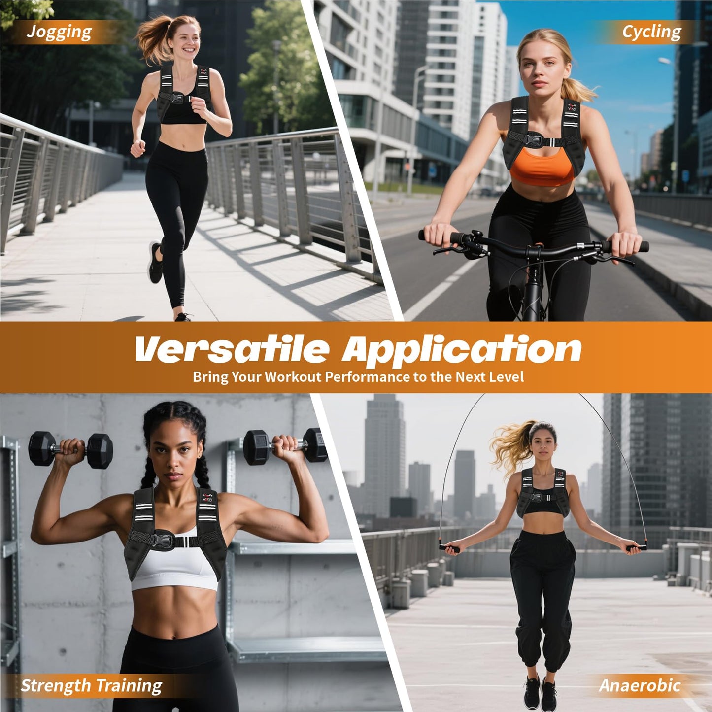 VBSD Weighted Vest Woman 8LB Weight Vest for Women Men Body Weight Vests for Walking Strength Training Running Workout Jogging Fitness Black