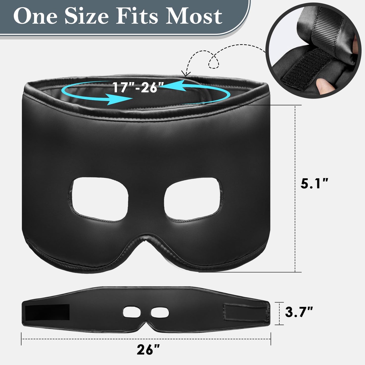 FERVORSOFT Silk Sinus Pressure Relief Mask, USB Corded Warm Compress for Sinusitis, Tension Headache & Migraine Treatment with 3 Temp Settings & 30-Min Auto Off Black