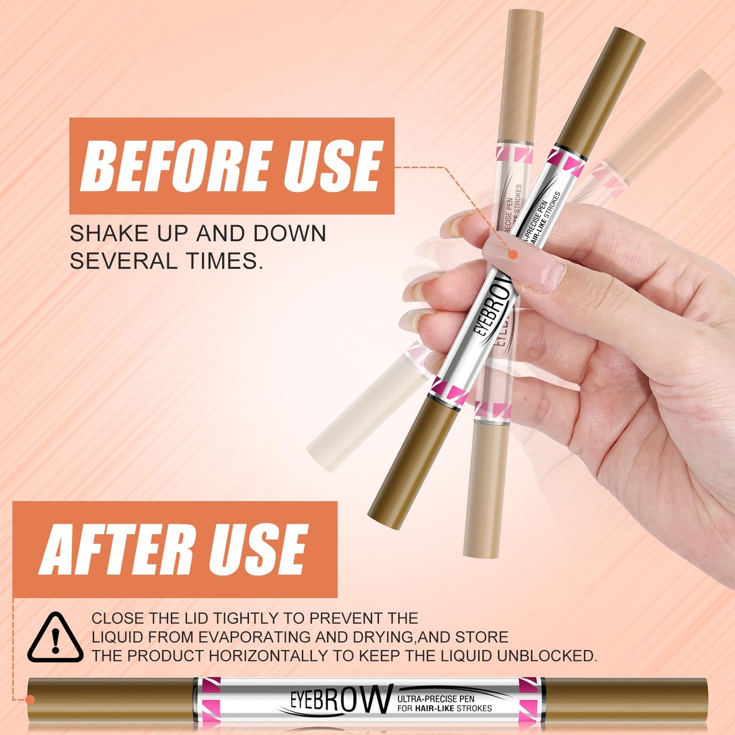 Microblading Eyebrow Pencil - Gifts for Women Girls Eyebrow Pen Magical 2-in-1 Dual-Ended Eye Brow Pencils for Women with 2-Fork