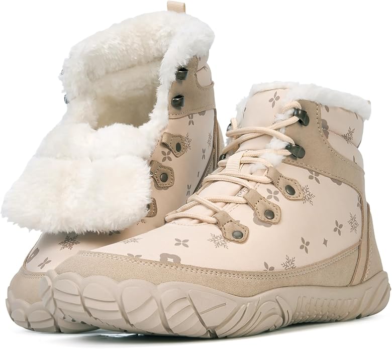 Hi-Y2Kgirls Winter Footwear Barefoot Shoes Women Men Zero Drop Barefoot Hiking Boots Slip On Warm Waterproof Snow Boot Min...