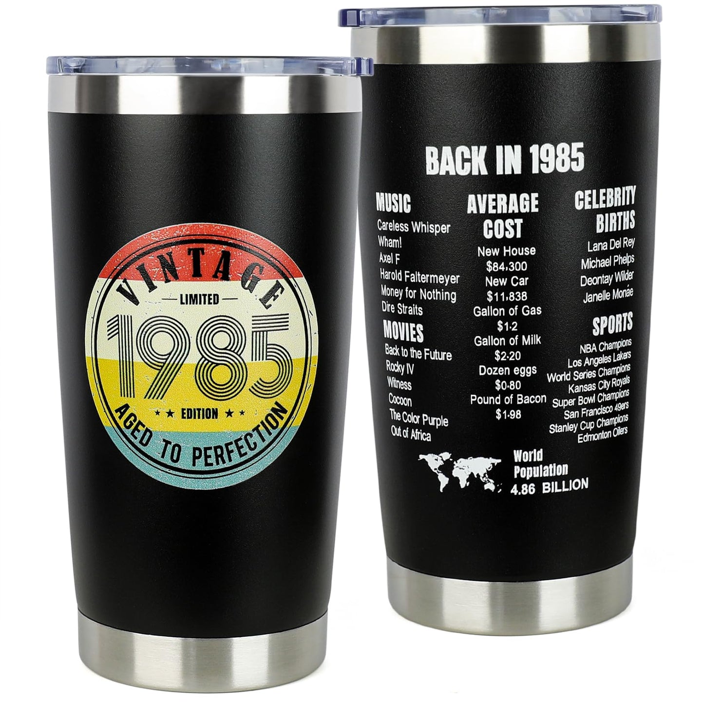 DECZHIYU 40th Birthday Gifts for Women Men - 1985 40th Birthday Decorations Gifts Ideas for Her Him - 40 Year Old Birthday Gift for Men Women Turning 40 Gift Ideas - 20oz Stainless Steel Tumbler