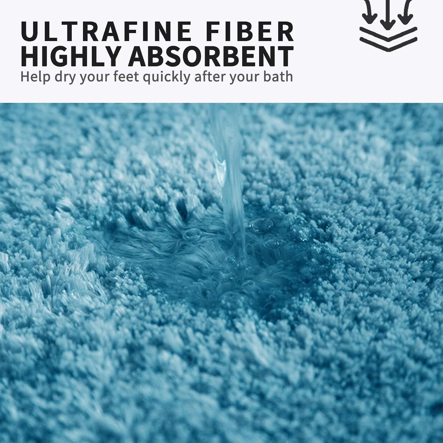 FIFU Bathroom Runner Rug 24" W x 48" L, Bath Mats for Bathroom, Bedroom & Kitchen, Non-Slip Rubber Latex Backing, Comfort & Soft Shower Bathmat & Carpet for Sink, Home & Hallways, Sky Blue