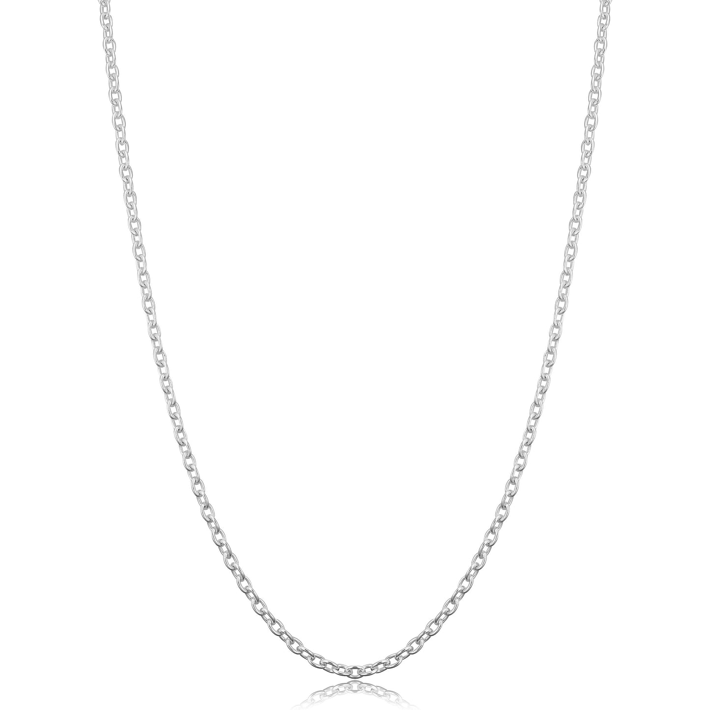Kooljewelry Sterling Silver Round Cable Chain Necklace (2.1 mm, 30 inch)