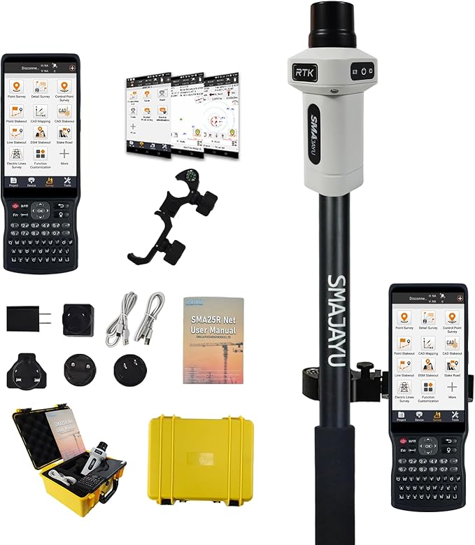 SMA25R Net GNSS RTK Survey System Handheld High Precision Positioning Receiver with Collector, CORS Connection, 10cm Accur...