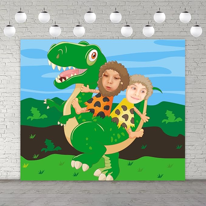 Ride Tyrannosaurus Rex Dinosaur Decorations Banner Backdrop Background Photo Booth Props Tropical Multi
