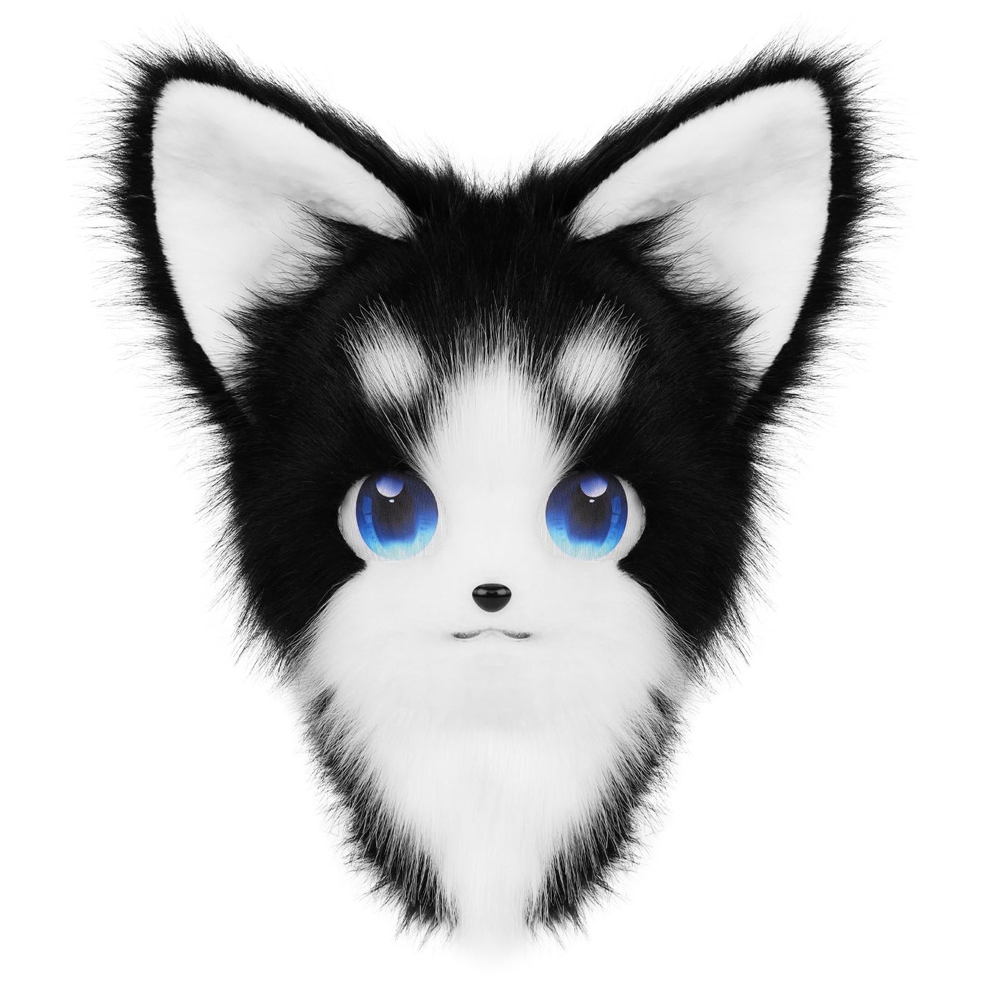 HAOAN Animal Furry Fursuit Head Mask Plush Cat Fox Mask Costume Props for Halloween Cosplay Party