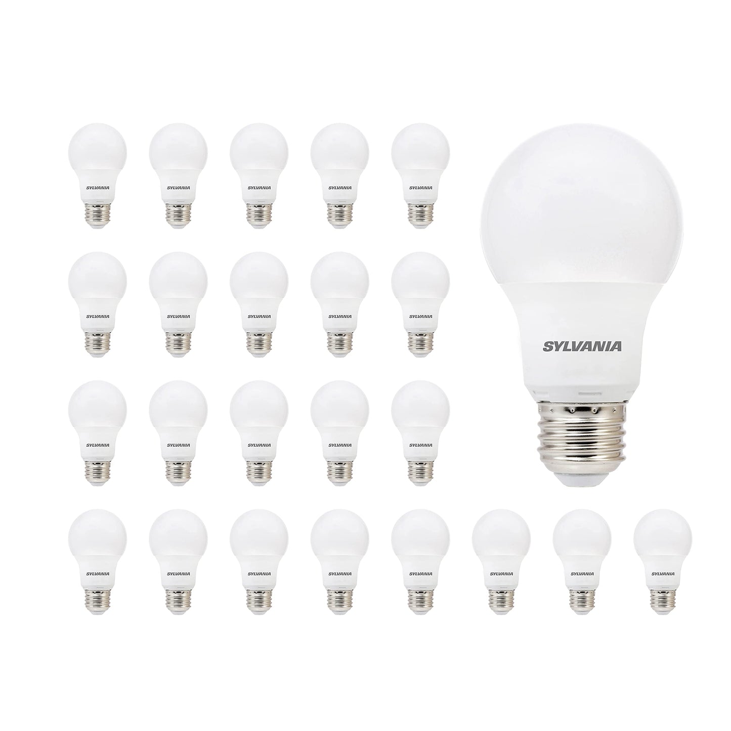 LEDVANCE Sylvania LED A19 Light Bulb, 60W Equivalent, Efficient 8.5W, 10 Year, 2700K, 800 Lumens, Frosted, Soft White (74765), Packaging May Vary (Pack of 1, 24 Count Total)