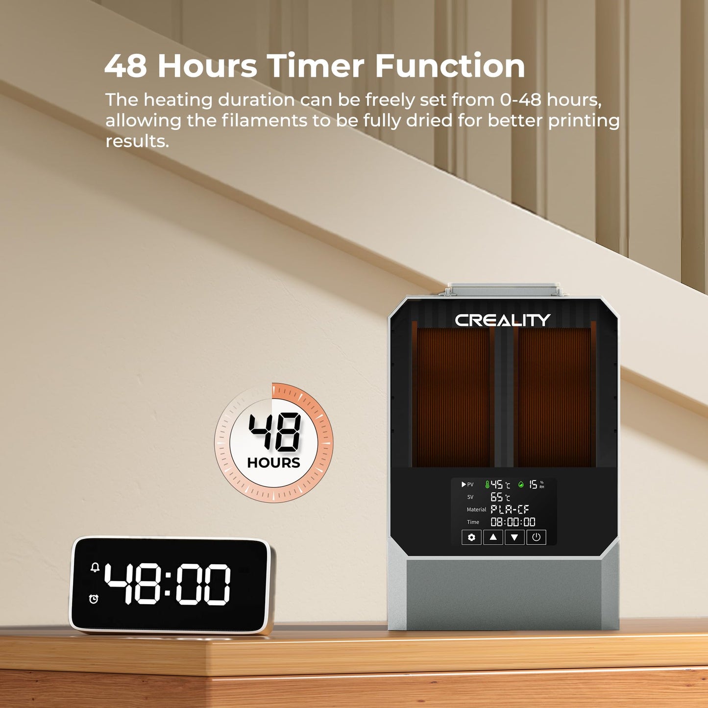 Creality Filament Dryer Box,Dual-Spool Creality Space Pi Filament Dryer Plus with 360° Fast Heating & PTC Heater,4" Touch Screen,Compatible PLA,Silk PLA,ABS,PETG,TPU,Nylon,ASA,PC,PA & More