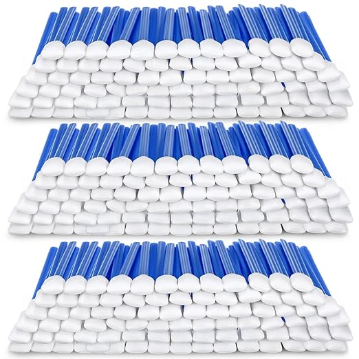 Dunzy 300 Pcs Foam Cleaning Swab Stick 5.12" Blue Square Rectangle Sponge Tip Swabs for Solvent Format Inkjet Printer Optical Equipment