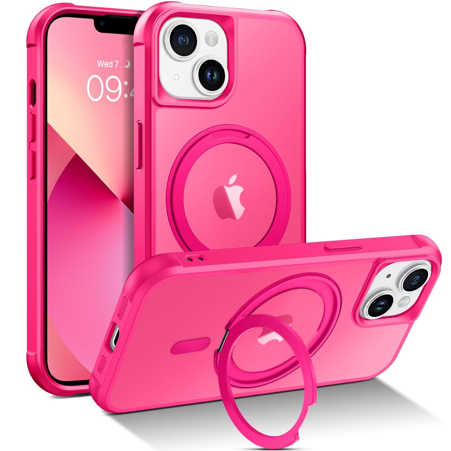 Bentoben For Magnetic Iphone 13 Case, Phone Case Iphone 14[Compatible With Magsafe] Rotatable Ring Holder Kickstand Design Shock
