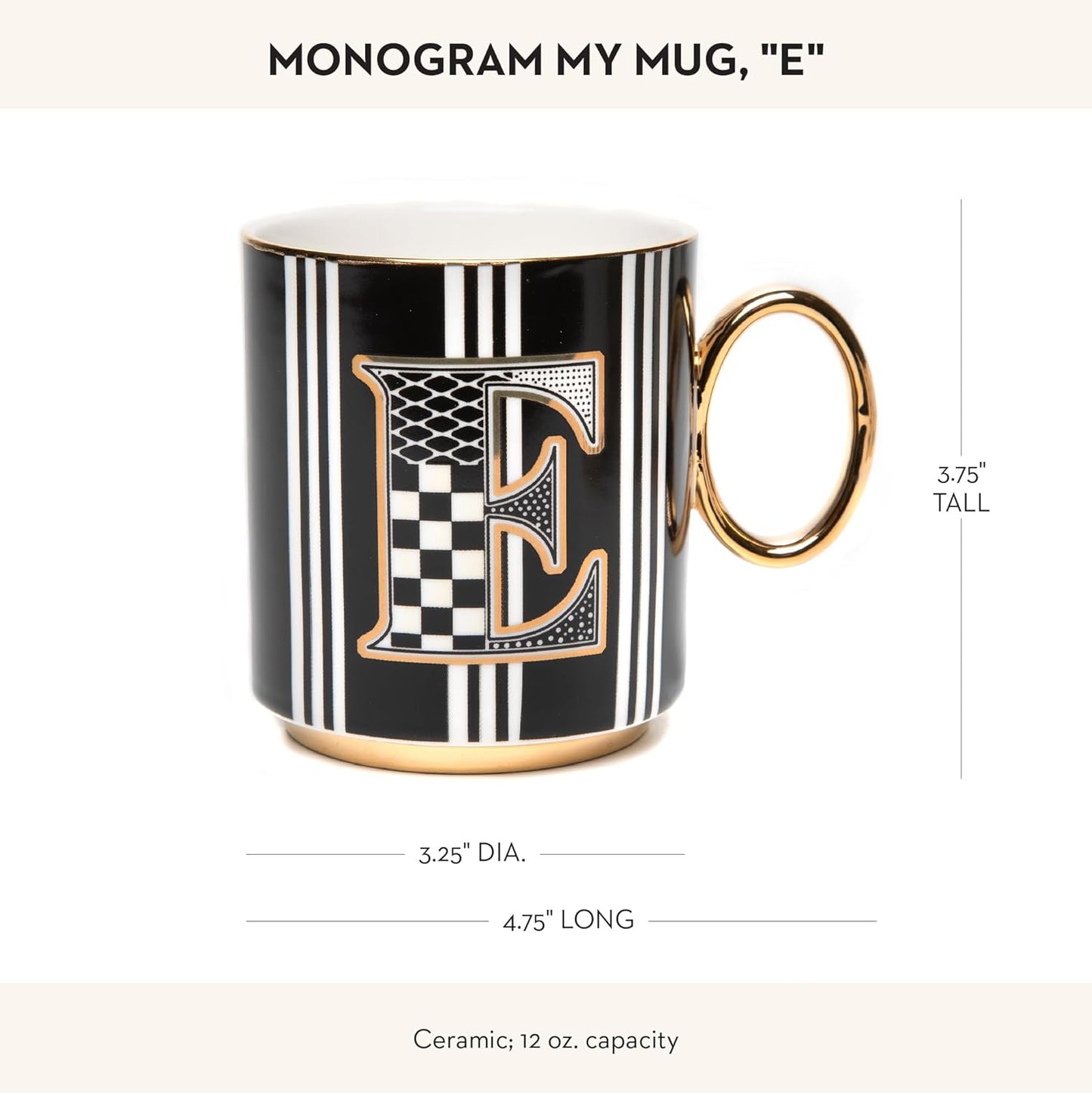 MACKENZIE-CHILDS My Mug, Decorative Ceramic Coffee Mug with Handle, E