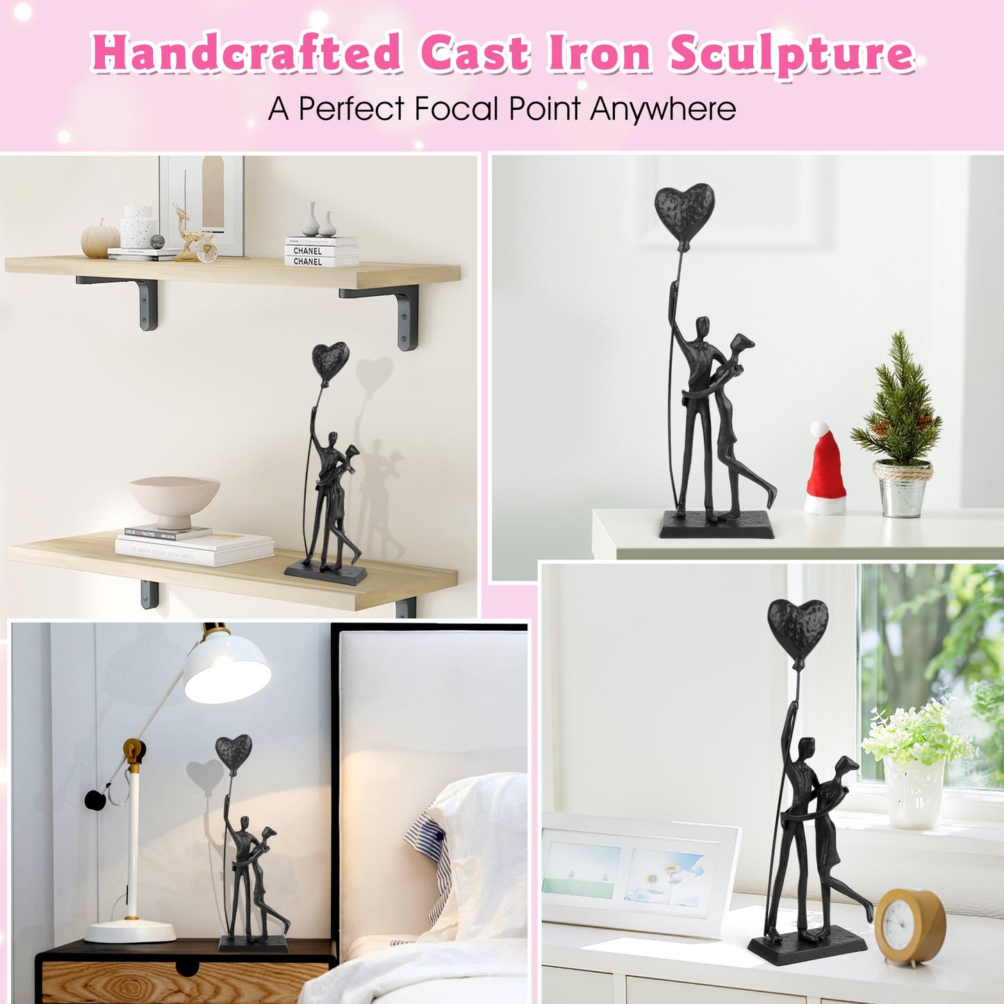 Kresecioo Wedding Gifts for Couples 2025, Romantic Couple Iron Sculpture 12in Handcrafted Passionate Love Metal Statue Decoration, Anniversary for Women Men Her Him Wife Husband Birthday Gifts