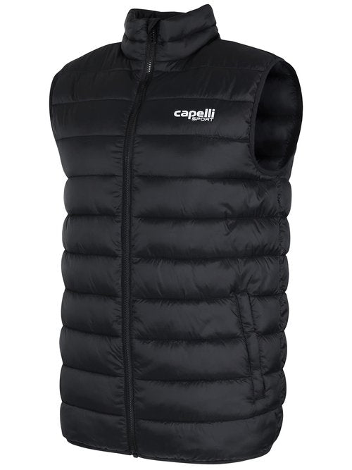 Capelli Sport Men's Standard Puffer Vest, Lifestyle Woven Puffy Jacket, Lightweight Activewear, Black