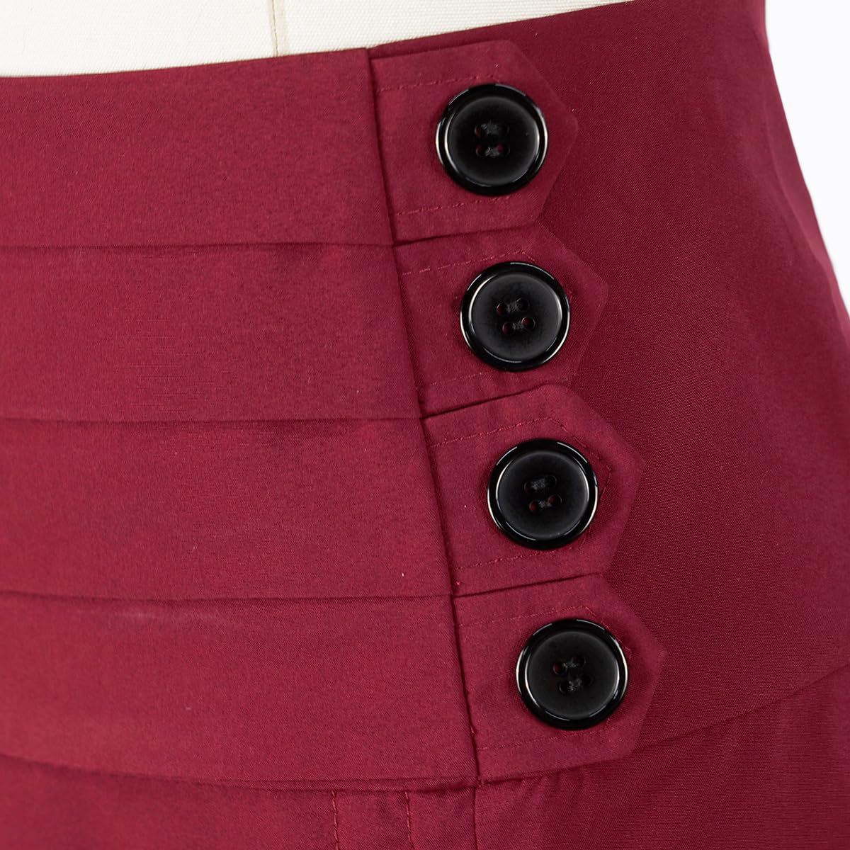 OFOKEDA Women's Gothic Steampunk Skirt Renaissance High Low Skirt(YT2339-RD,S)