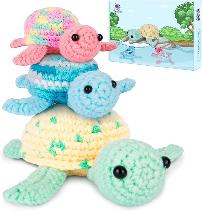 Crochetta Crochet Kit for Beginners, Beginner Crochet Kit for Adults with Step-by-Step Video Tutorials, DIY Crochet Animal...