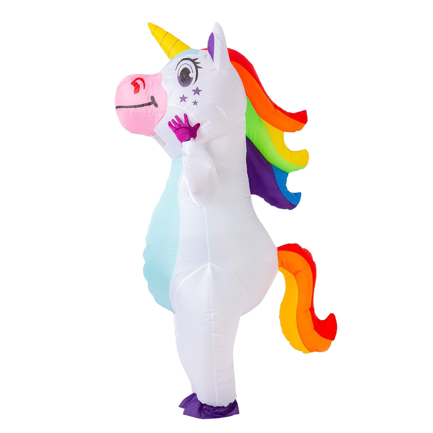 Spooktacular Creations Adult Unisex White Unicorn 65in Full Body Inflatable Costume for Halloween Parties-L