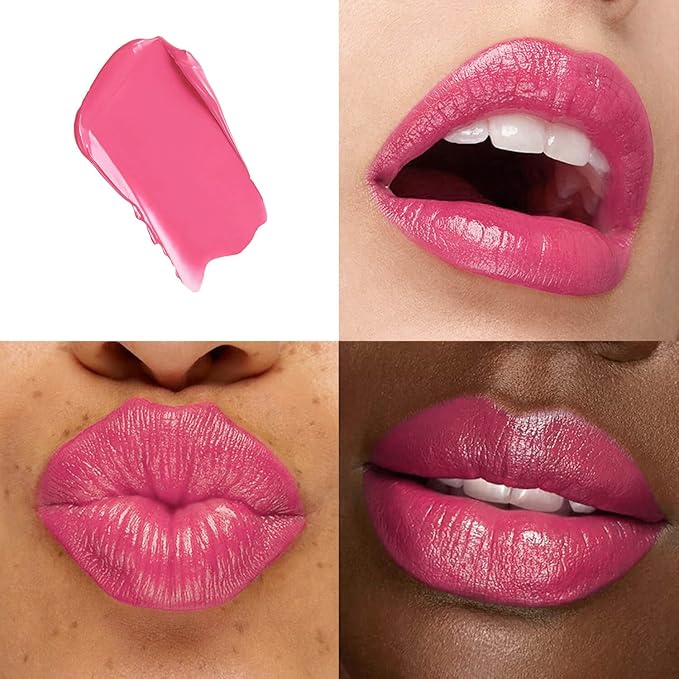 2-Pack Moisturizing Pink Purple & Soft Pink Lipstick Set – Hydrating Creamy Lip Color for Dry, Cracked Lips, Weightless Glossy Lip Balm with Vitamin E, Long Lasting Vegan Lipstick