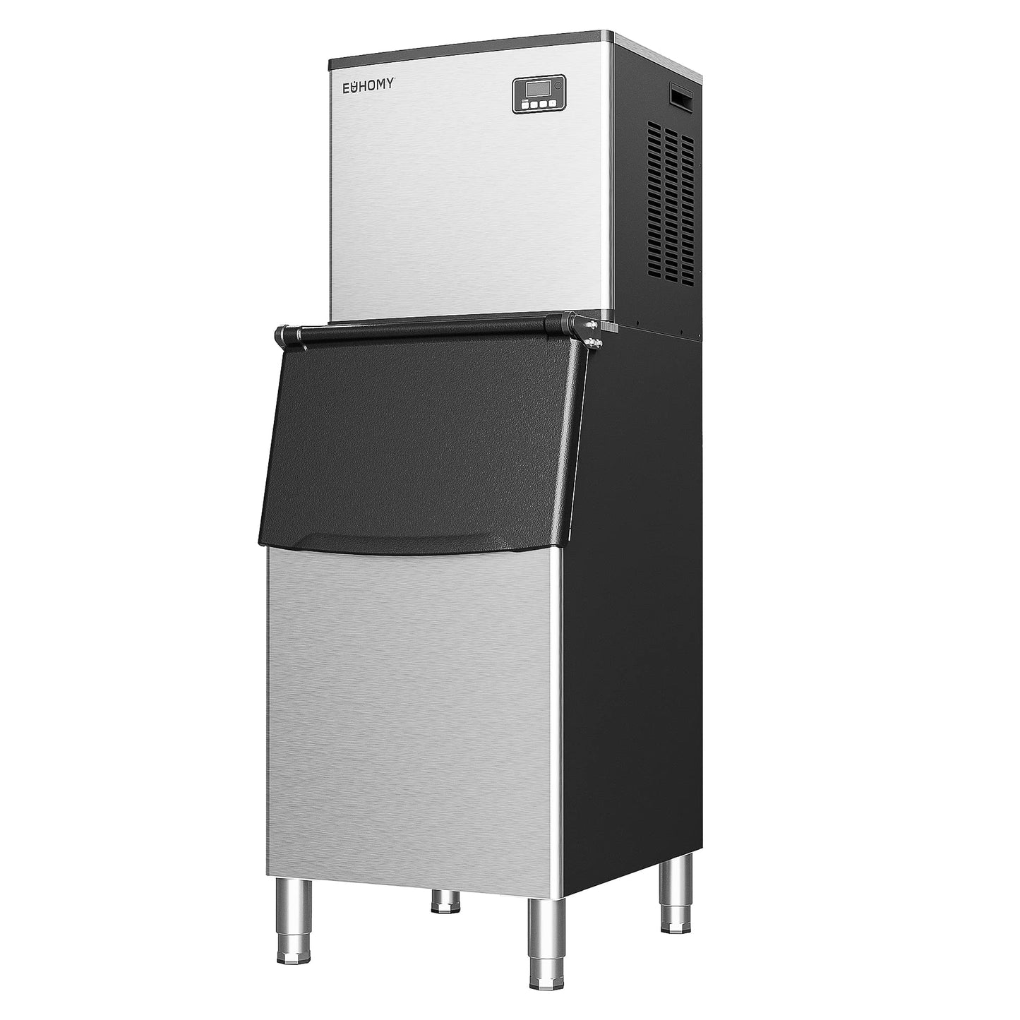 EUHOMY Commercial Ice Maker Machine, 450 lbs/24H Industrial Ice Machine with 250 lbs Storage Bin, ETL Approved Stainless Steel Clear Ice Maker for Bar, Cafe & Restaurant