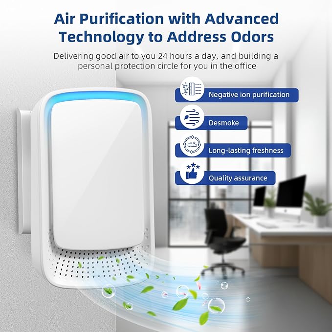 Plug in Ionic Air Purifier: 4 Pack Air Ionizers for Home - Silent Filterless - Negative Ion Generator for Bedroom Office Bathroom Basement,Air Freshener for Pet Odors, Dust,Smoke,Air Cleaner