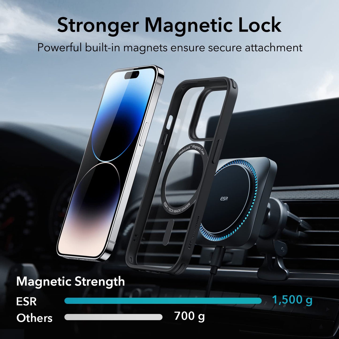 Esr For Iphone 14 Pro Case, Compatible With Magsafe, Shockproof Military-Grade Protection, Yellowing Resistant, Magnetic Phone C