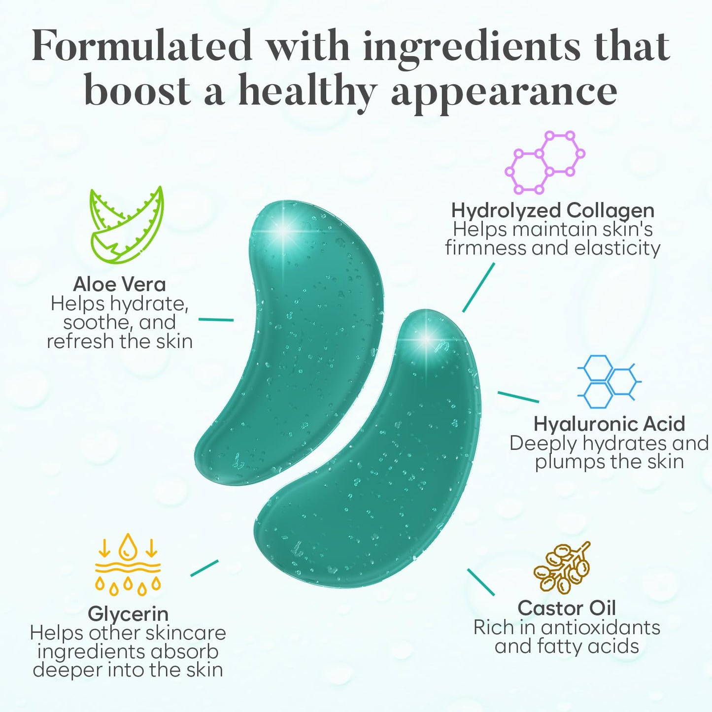 Aloe Vera Under Eye Patches (30 PAIRS), For Puffy Eyes and Dark Circles, Under Eye Mask with Hyaluronic Acid & Hydrolyzed Collag