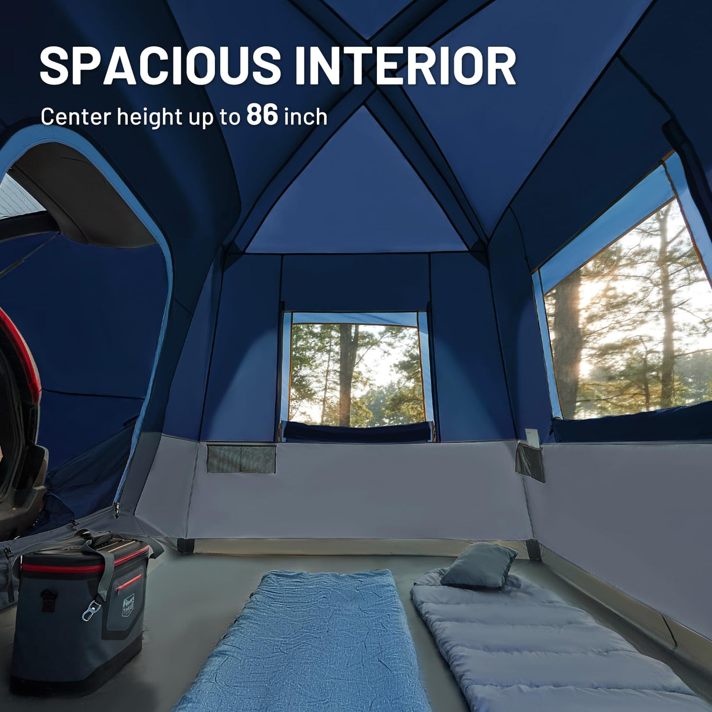 Timber Ridge 5 Person Truck-Bed-Tents SUV Camping Tent with Rainfly & Storage Bag 10' W X 8' L X 7.1' H Blue