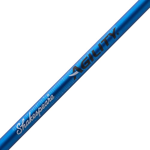 Shakespeare Agility Travel Low Profile Baitcast Reel and 6'6" Fishing Rod Combo, Right Handle Position, 90mm Handle with Large Knobs for Extreme Torque, Multi-Disk Drag System