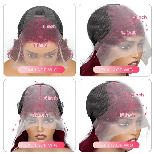 Body Wave 99J Burgundy Lace Front Wigs Human Hair Wine Red Burgundy 13x4 HD Transparent Lace Frontal Wig 28 Inch Virgin Hair Pre Plucked with Baby Hair 150% Density Glueless Wigs Human Hair for Women