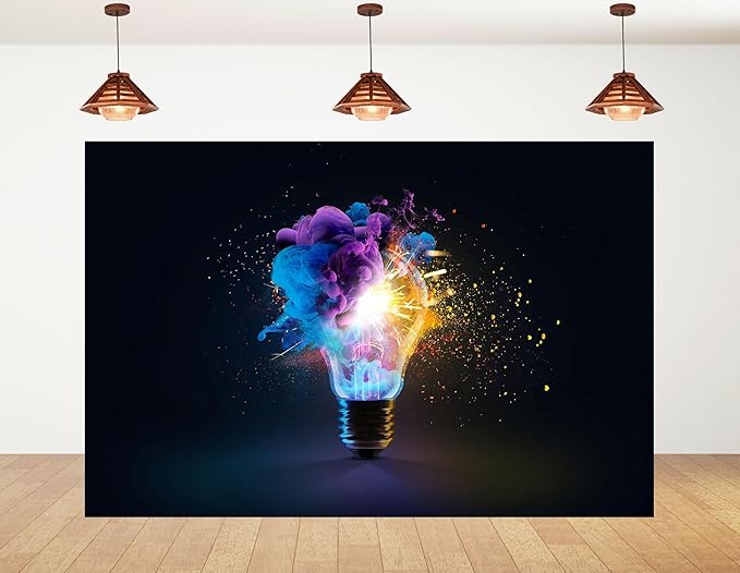 5x4ft Creative Photography Background with Light Effect Design Backdrop,Large Format Wall Decoration for Wedding,Birthday,...