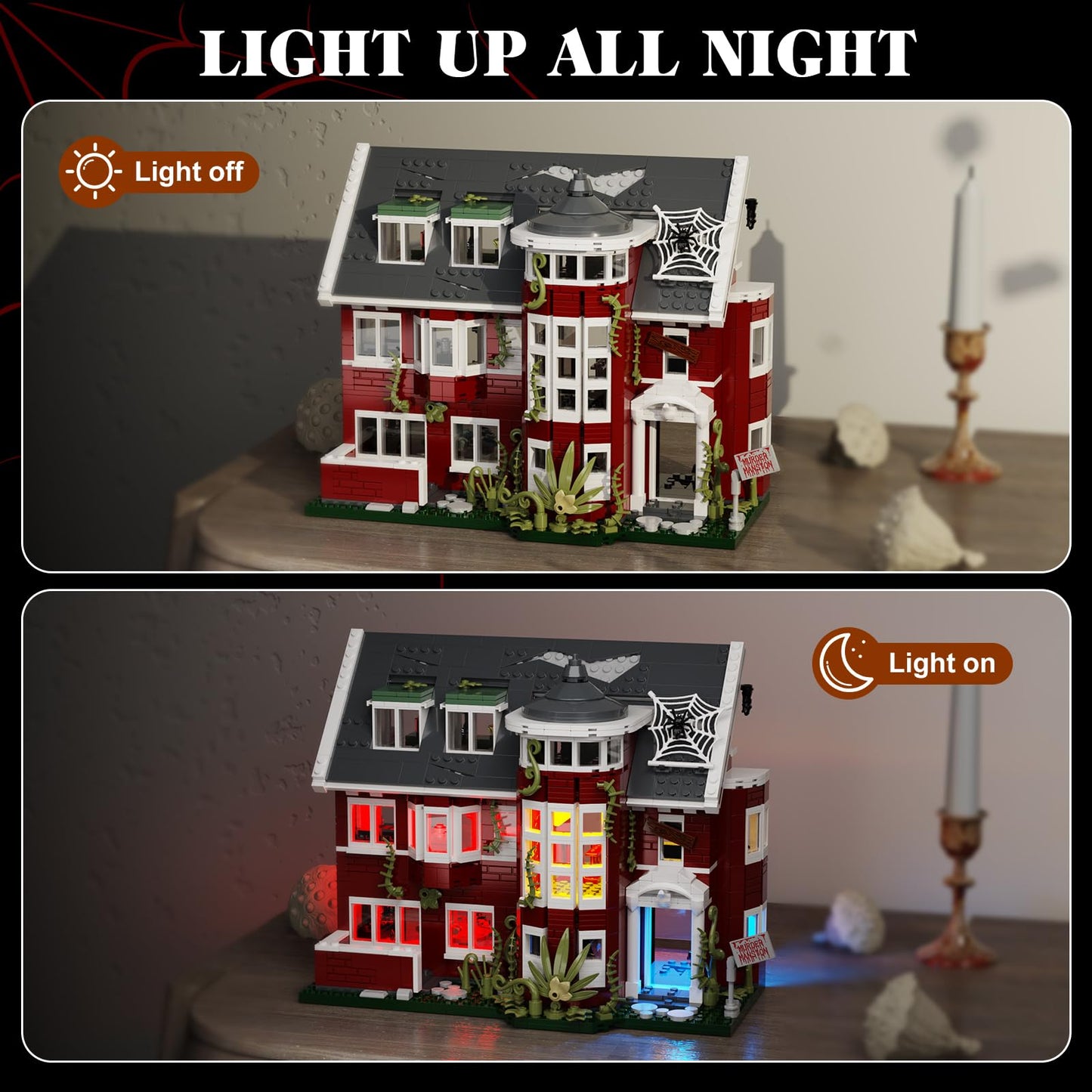 AHS Murder House Building Set, Horror Story Movie House Blocks Toy, Compatible with Lego Halloween Haunted House, Ideals Gift for Fans 18+ Boys Girls Adult (1171 PCS)