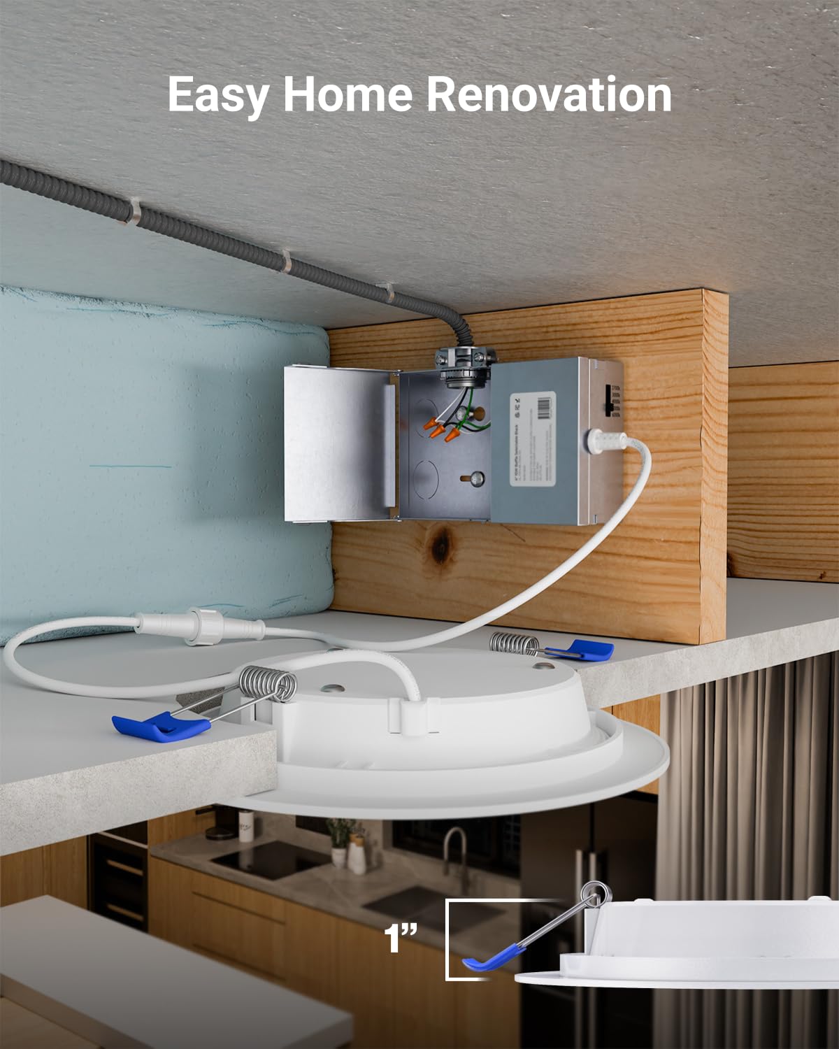 Sunco 24 Pack 6 Inch LED Recessed Light, Ceiling Canless Recessed Lights, Baffle Trim, 850 LM, 14W, Selectable CCT 2700K/3000K/4000K/5000K/6000K, Dimmable with Junction Box