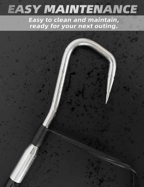 BLUEWING 5ft Heavy Duty Fiberglass Fishing Gaff with Stainless Steel Hook for Tuna Shark Marlin Big Game Saltwater Fish