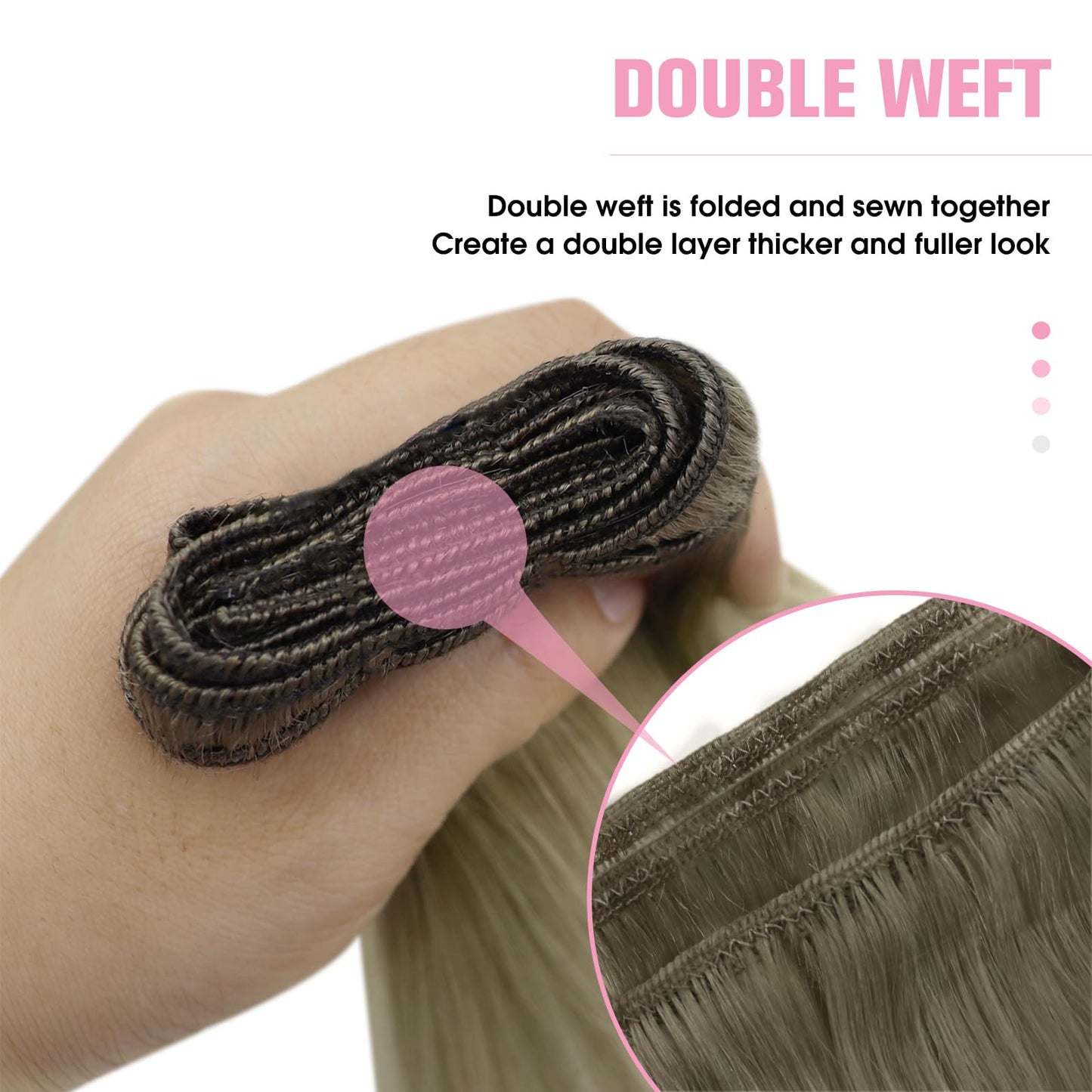 YoungSee Ombre Blonde Human Hair Weft Extensions Straight Silky Sew in Real Human Hair Extensions Ash Blonde Ombre Sunkissed Blo