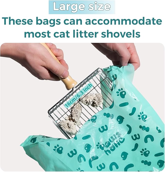 Poop Bags for Dog and Cat with Handle- 360 Counts, Unscented,Corn Starch Based Extra Thick and Guaranteed Leak Proof Dog Poop Bags and kitty litter Disposal Bags