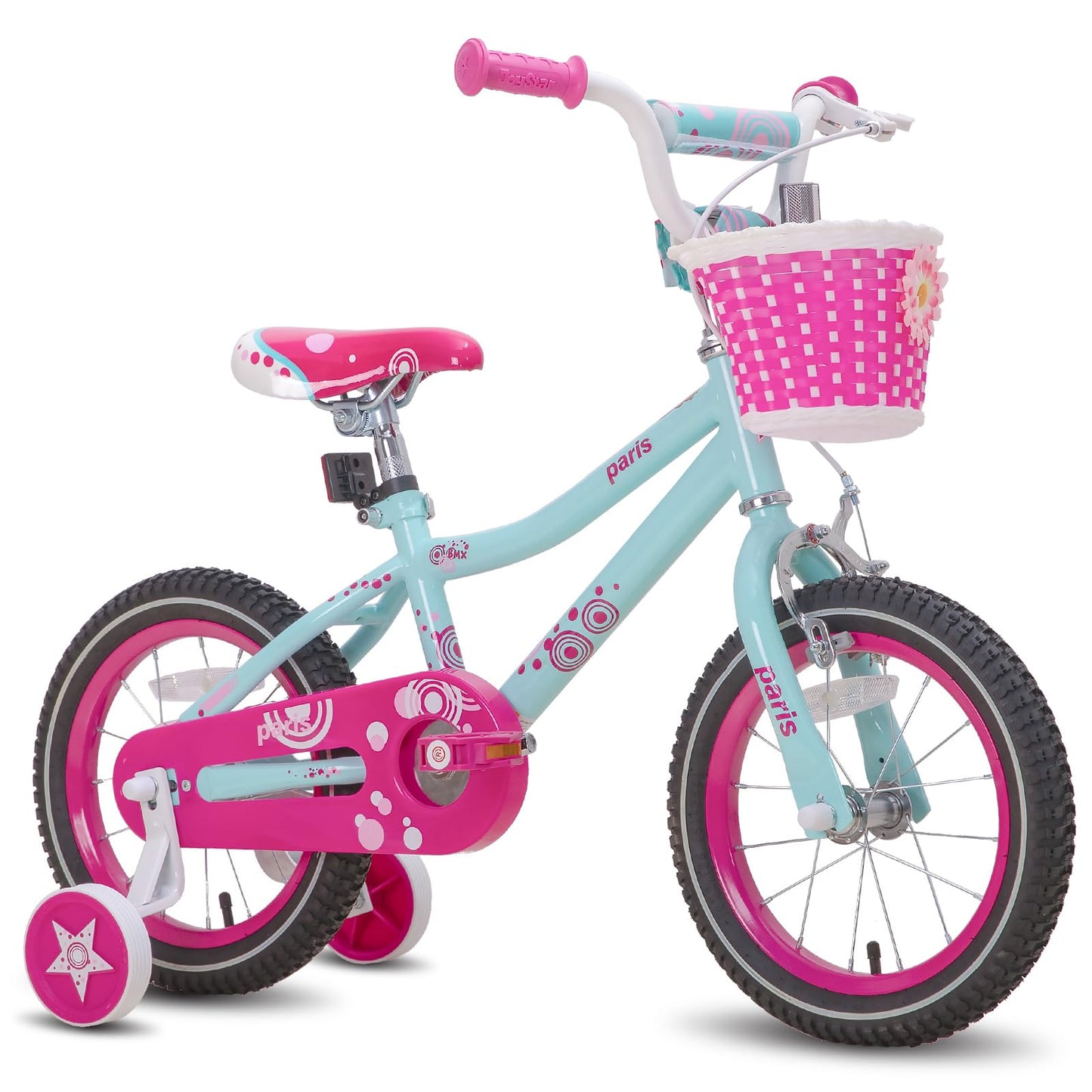 JOYSTAR 16 Inch Girls Bike with Training Wheels for 4-7 Years Old Kids Birthday Gift Children Bicycle with Training Wheels and Hand Brake Kids' Bicycles Blue