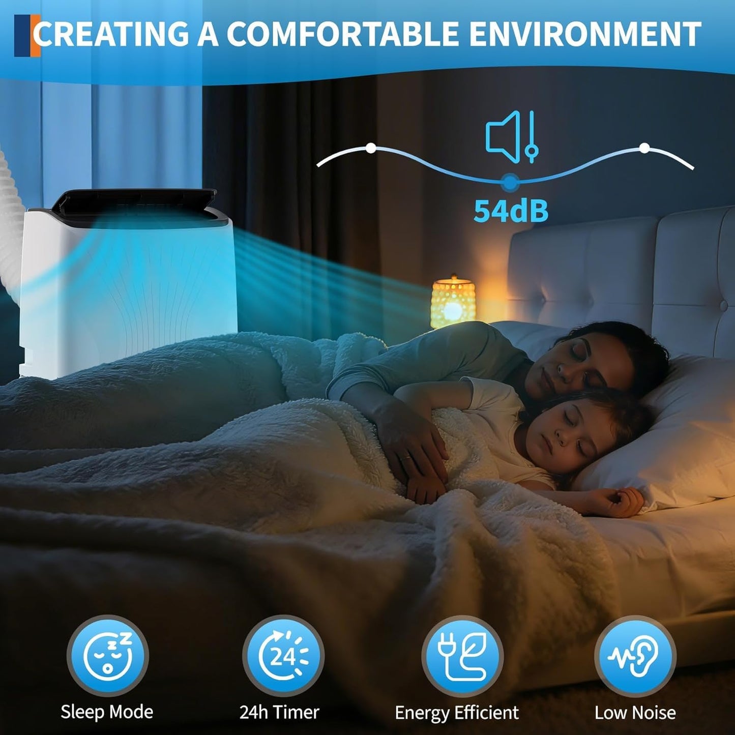 Portable Air Conditioner, 12000 BTU 5-in-1 Portable AC Unit, Cool Fan & Dry Remote Control Up to 550 Sq ft LED Display