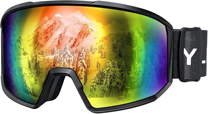 Ski Goggles for Men Women, OTG Snow Goggles, UV Protection Snowboard Goggles for Adult & Youth, Snowmobile, Sledding