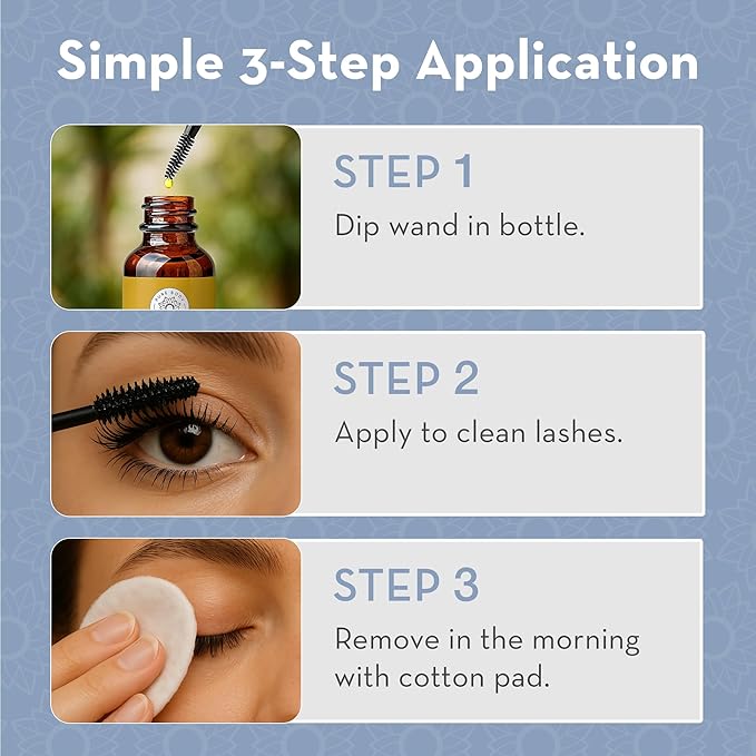 Pure Body Naturals Castor Oil for Eyelashes and Eyebrows - 1 Fl Oz Nourishing Brow & Lash Growth Serum - Organic, Hexane Free, Cold Pressed, Unrefined - Eyelash and Eyebrow Growth Serum for Women