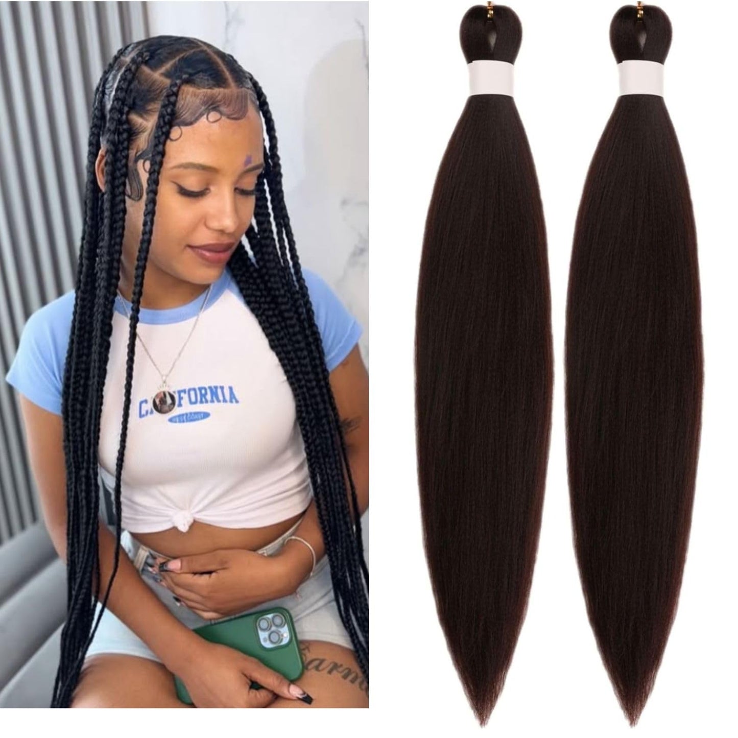 Light Purple Braiding Hair Pre Stretched Knotless Braids Synthetic Yaki Ez Braid Braiding Hair